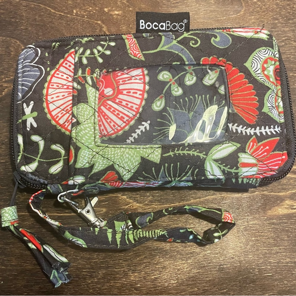 Floral Wristlet - Black and Red